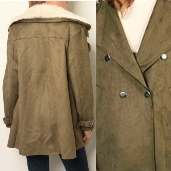 OLIVE SUEDE JACKET - Picture 3 of 3